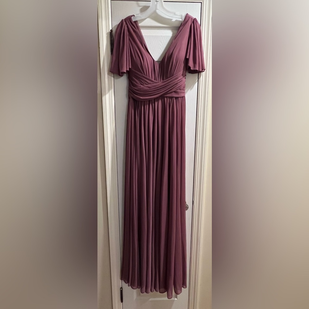 Rose Polyester Chiffon Gown-Size 12